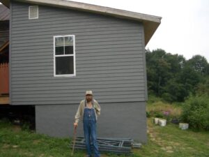 Ted is pleased that the 'basement' under the new addition also serves as a root cellar.