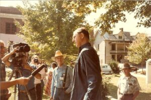 Ray served an ambassador for storytelling worldwide with his yearly performances at the National Festival. He always drew a crowd of media folks. (The woman in the background is beloved storyteller, Jackie Torrence.)